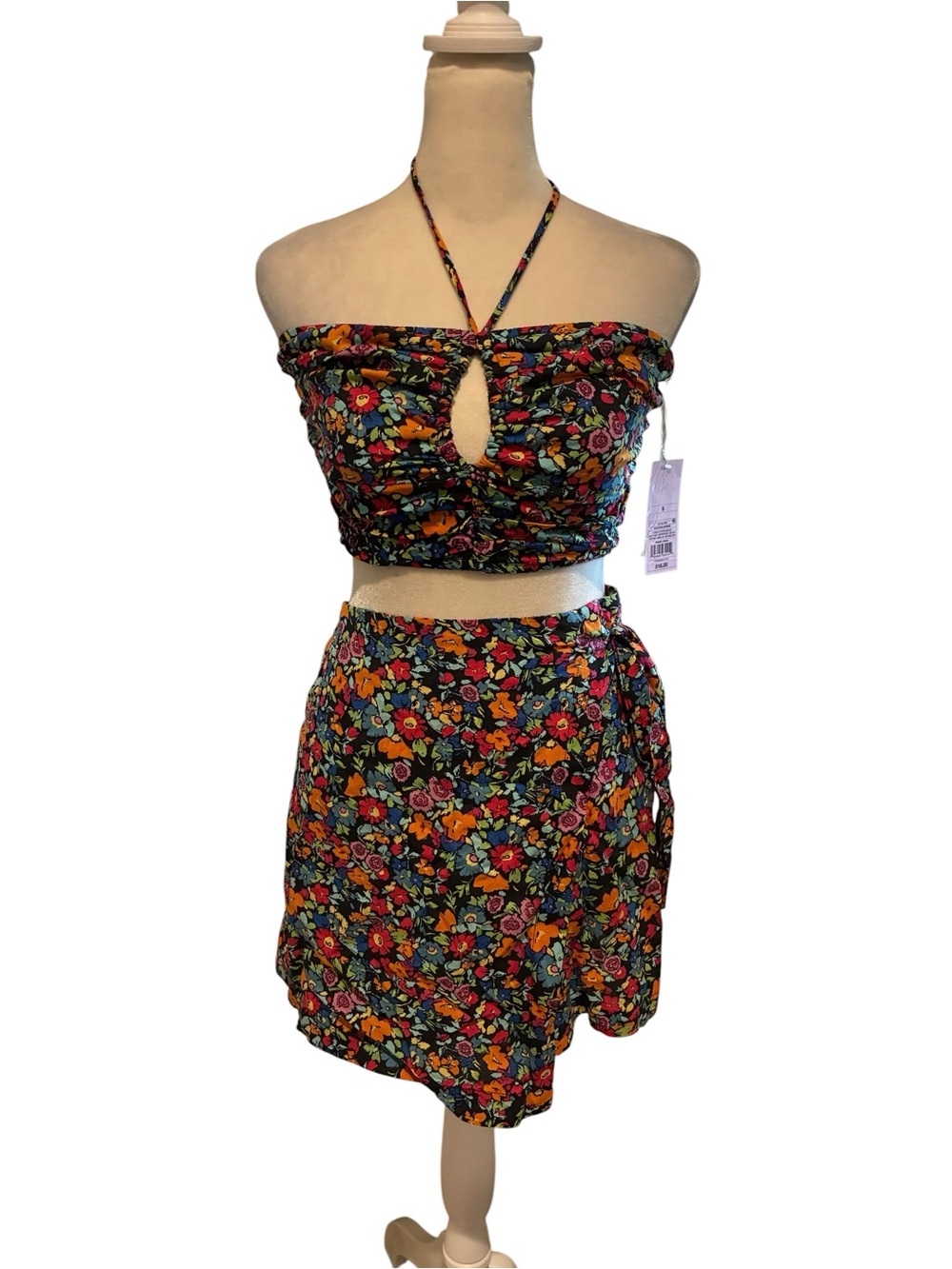 Wild Fable Multi Color Floral Mini Skirt & Summer Top Brand New - Women